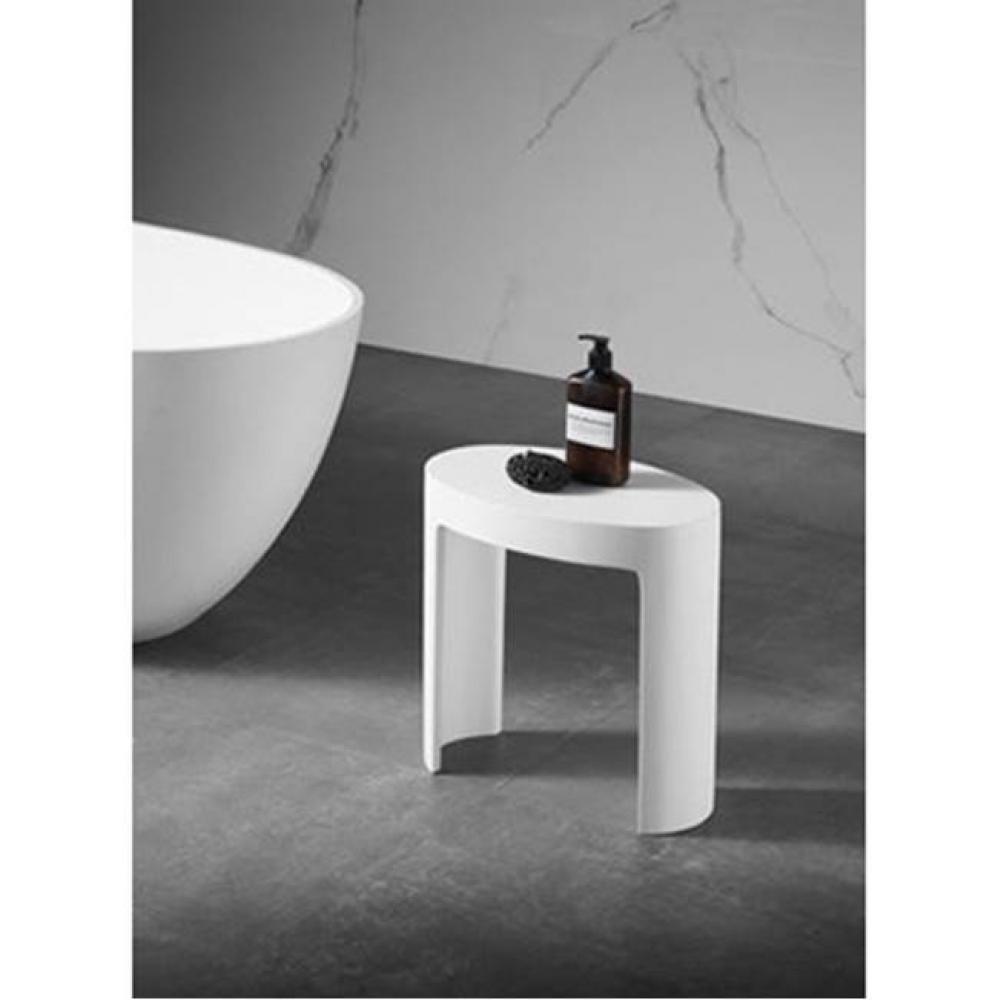 BARstone Shower Stool Round White Matt