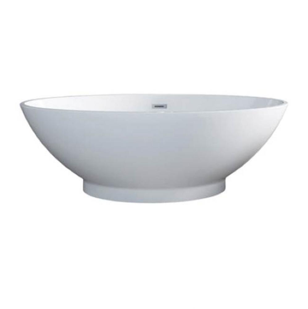 Noelani 66&apos;&apos;Oval AC Tub,Matte White W/Internal Drain &amp; OF CP