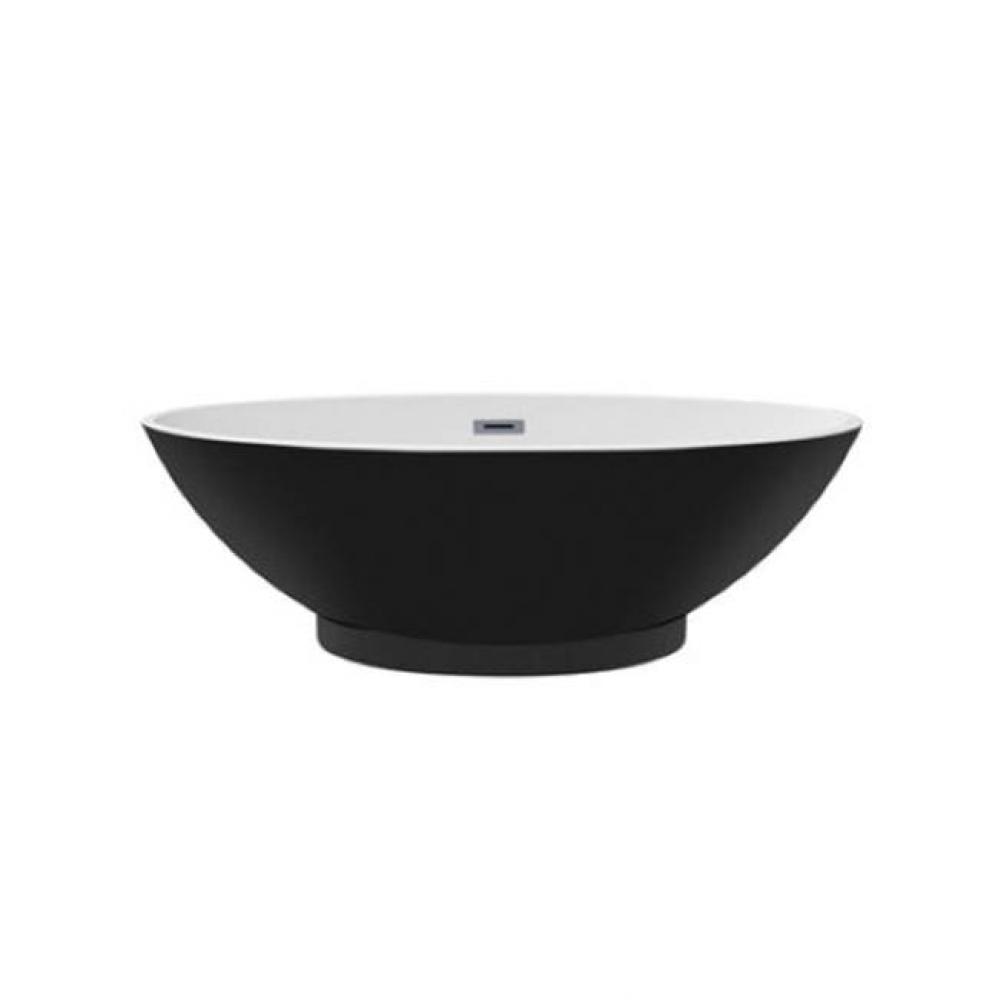 Noelani 66&apos;&apos;Oval AC Tub,Matte Black W/Internal Drain &amp; OF CP