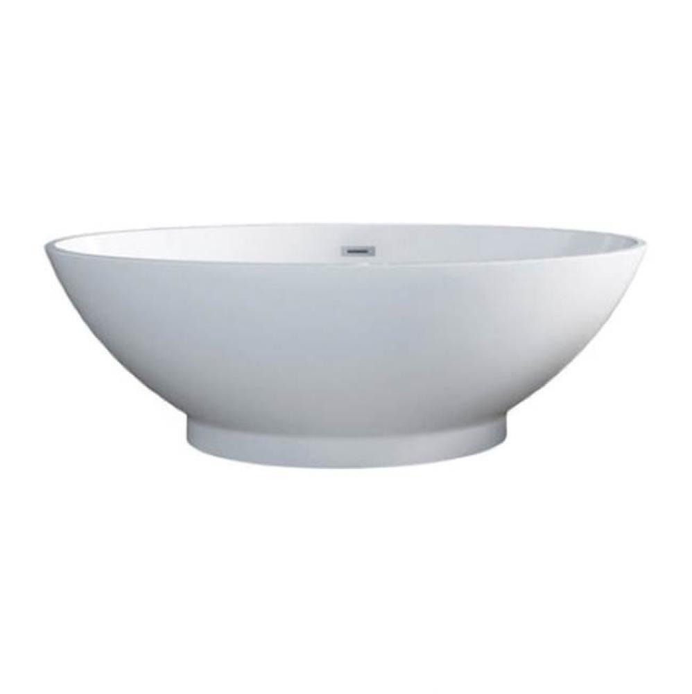 Noelani 66&apos;&apos;Oval AC Tub, white W/Internal Drain &amp; OF CP