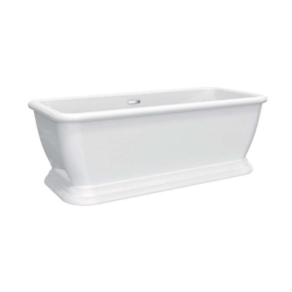 Verron Acrylic Rect Tub 69&apos;&apos; WHW/OF and Drain Matt Black