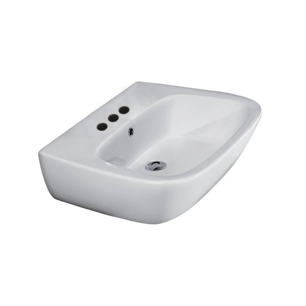 Elena 500 Ped Lav Basin4&apos;&apos; Center Set, White