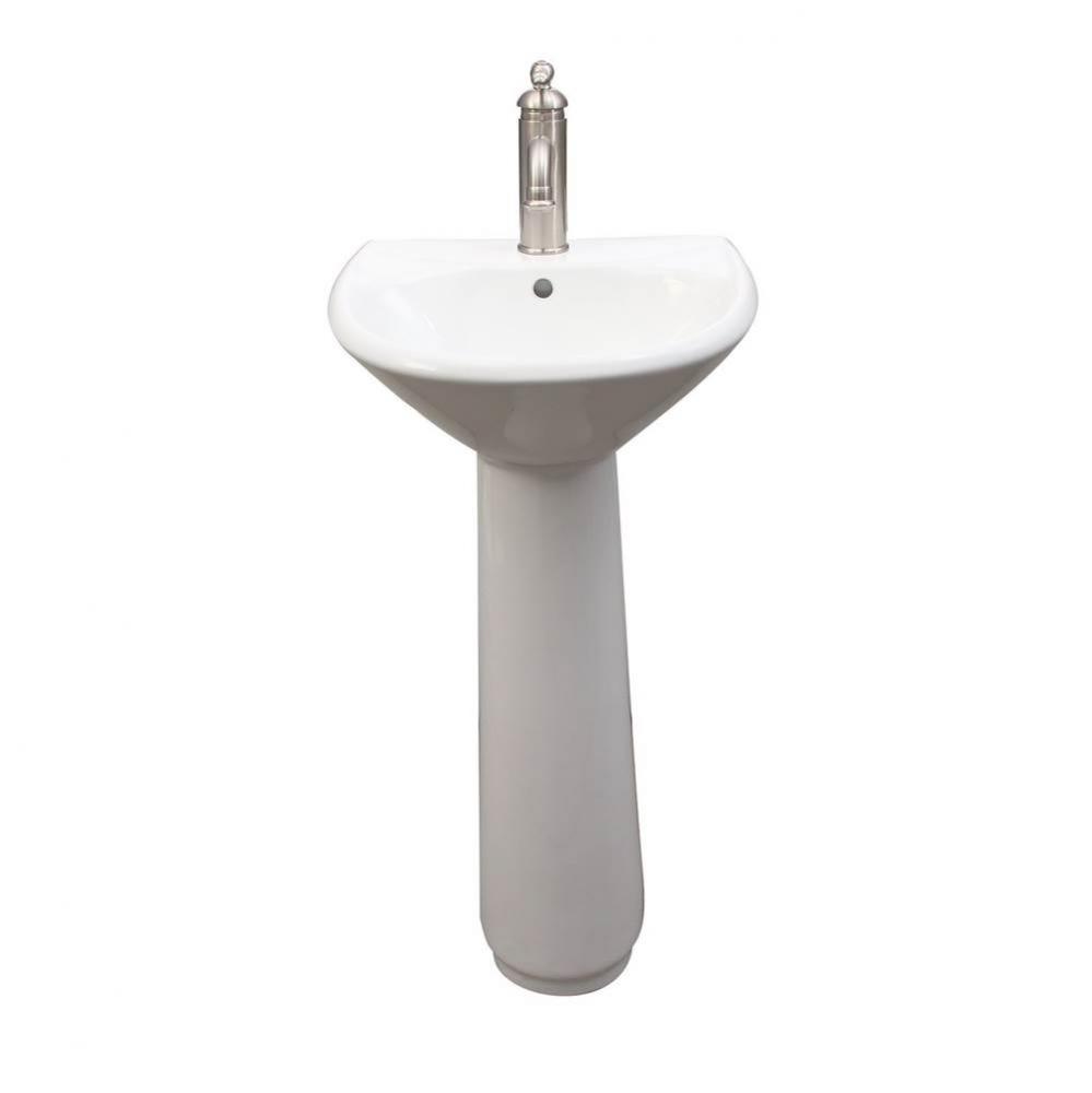 Gair Basin Only with1-Faucet Hole,W/ Overflow, White