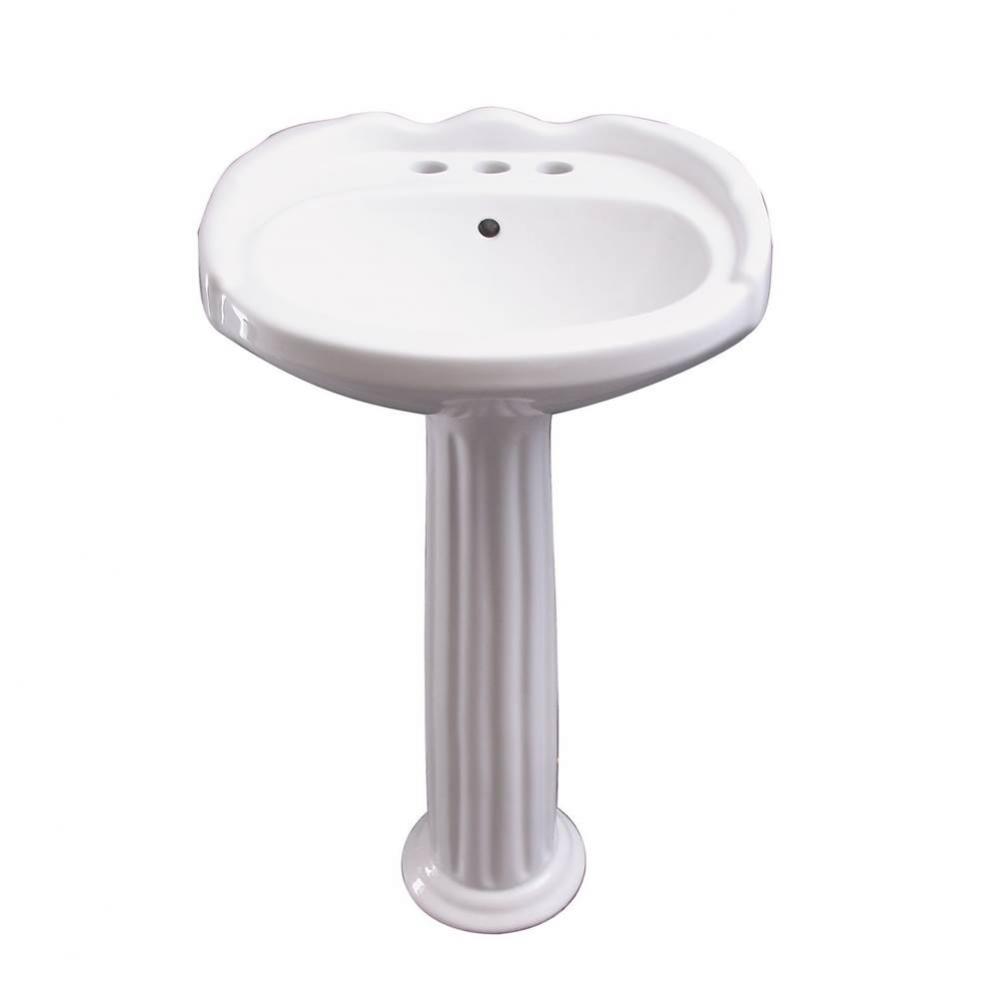 Silvi 20&apos;&apos; Basin Only with6&apos;&apos; Centerset,W/ Overflow,WH