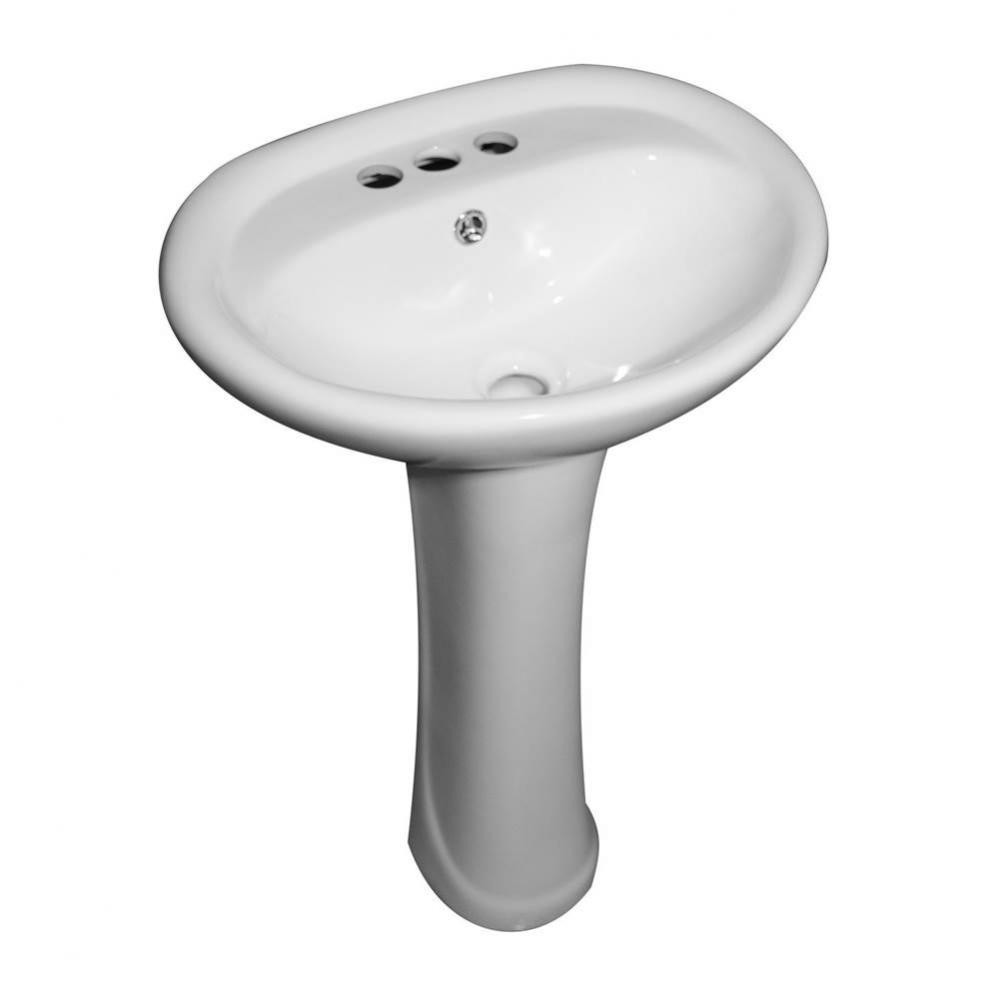 Ashley Basin Only For 4&apos;&apos; CC Faucet Hole, Overflow, White