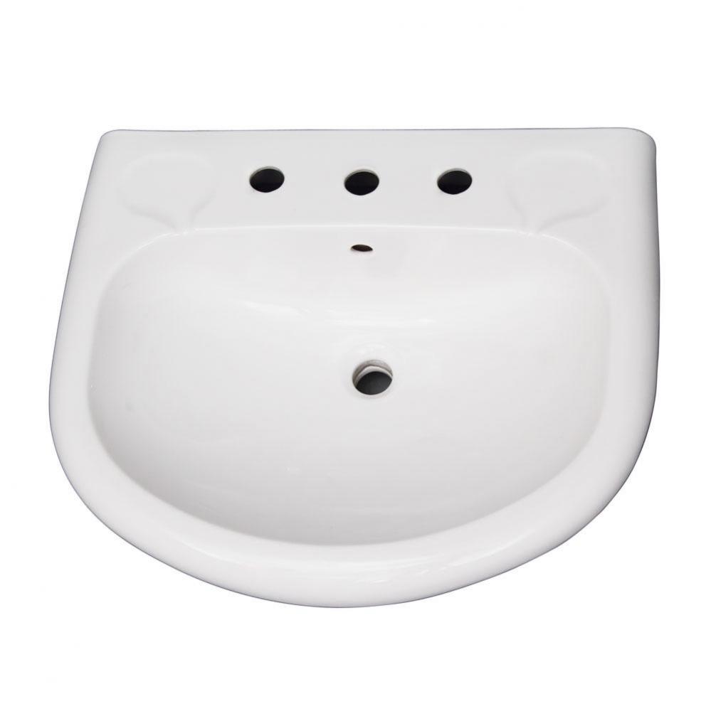 Orient 660 Ped Lav Basin8&apos;&apos; cc, White