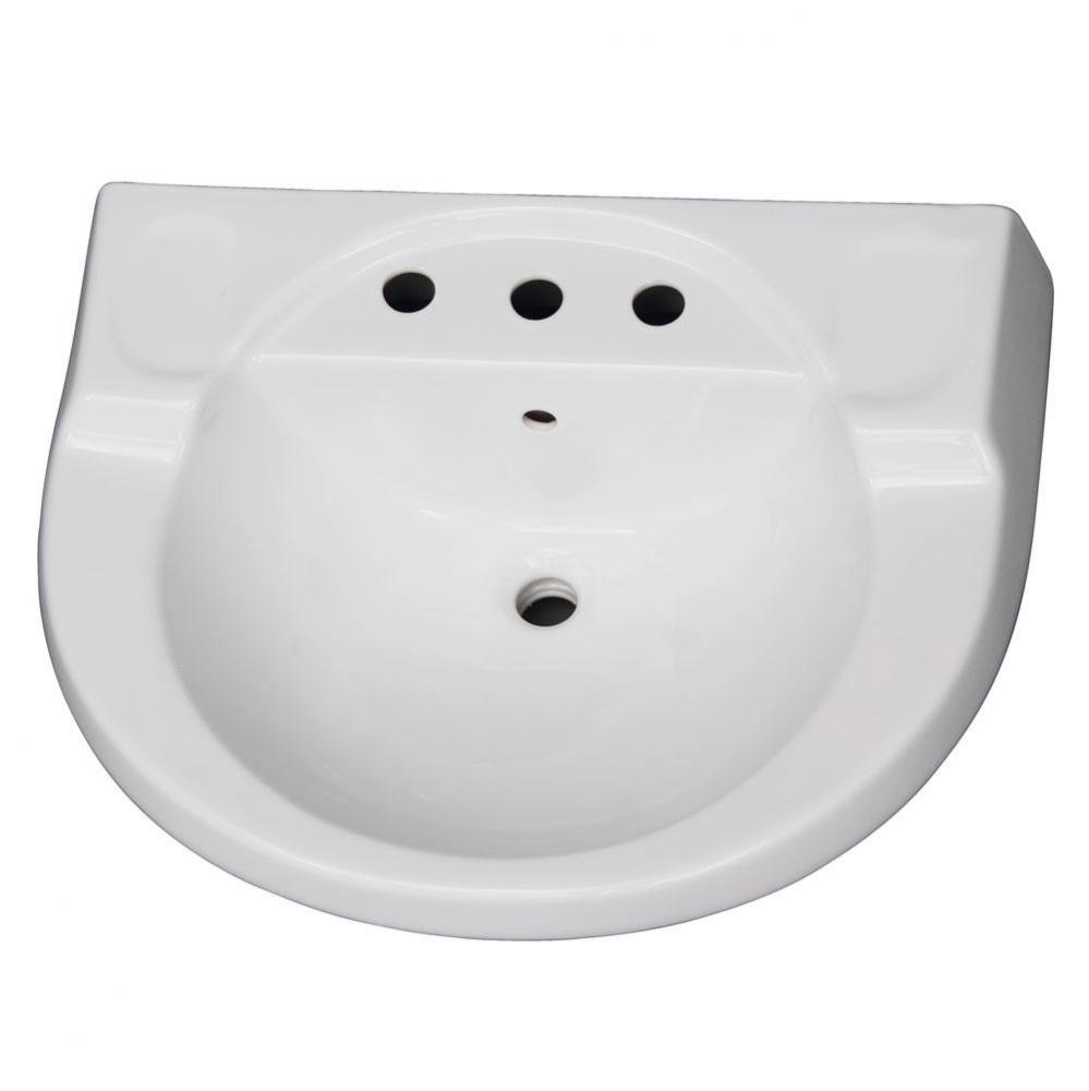 Wynne 705 Ped Lav Basin8&apos;&apos; cc, White