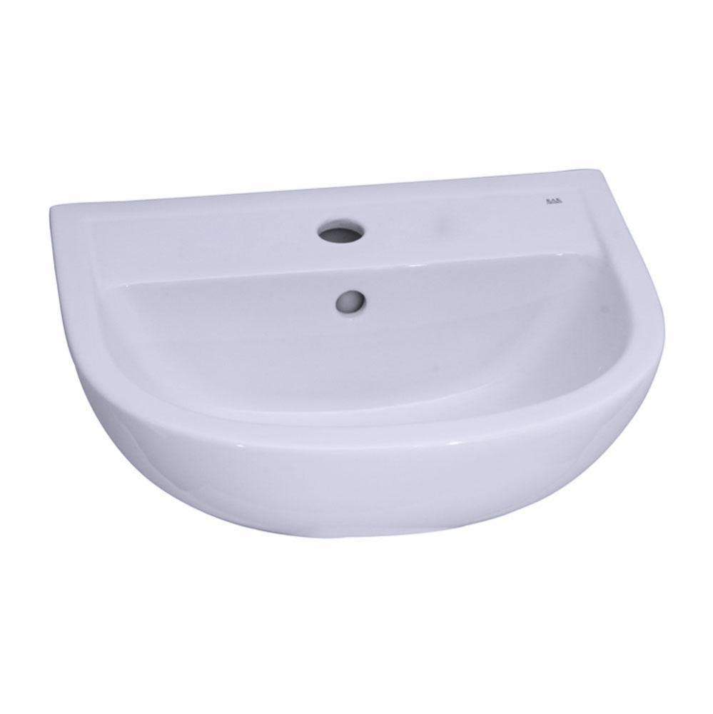 Compact 500 Ped Lav Basin1 Hole, White