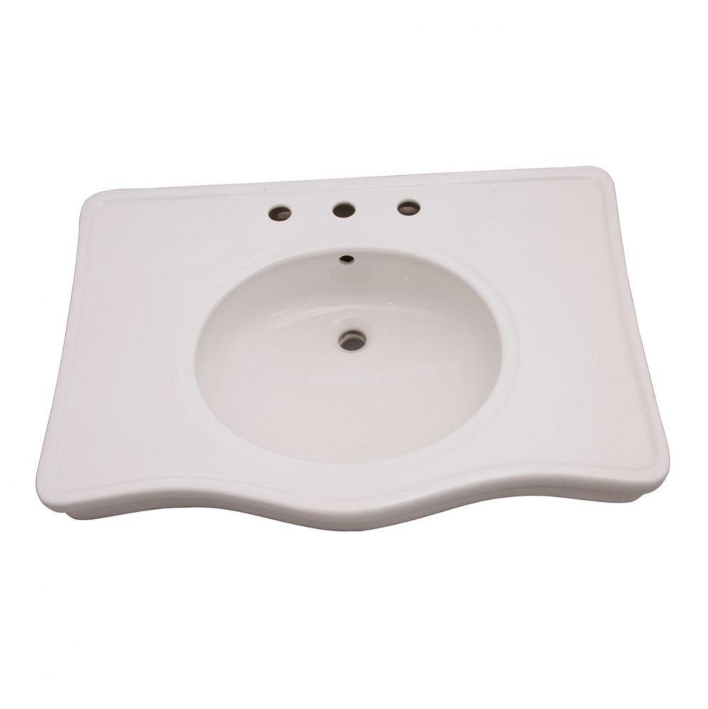 Milano Deluxe Console Basin 8&apos;&apos; cc, White