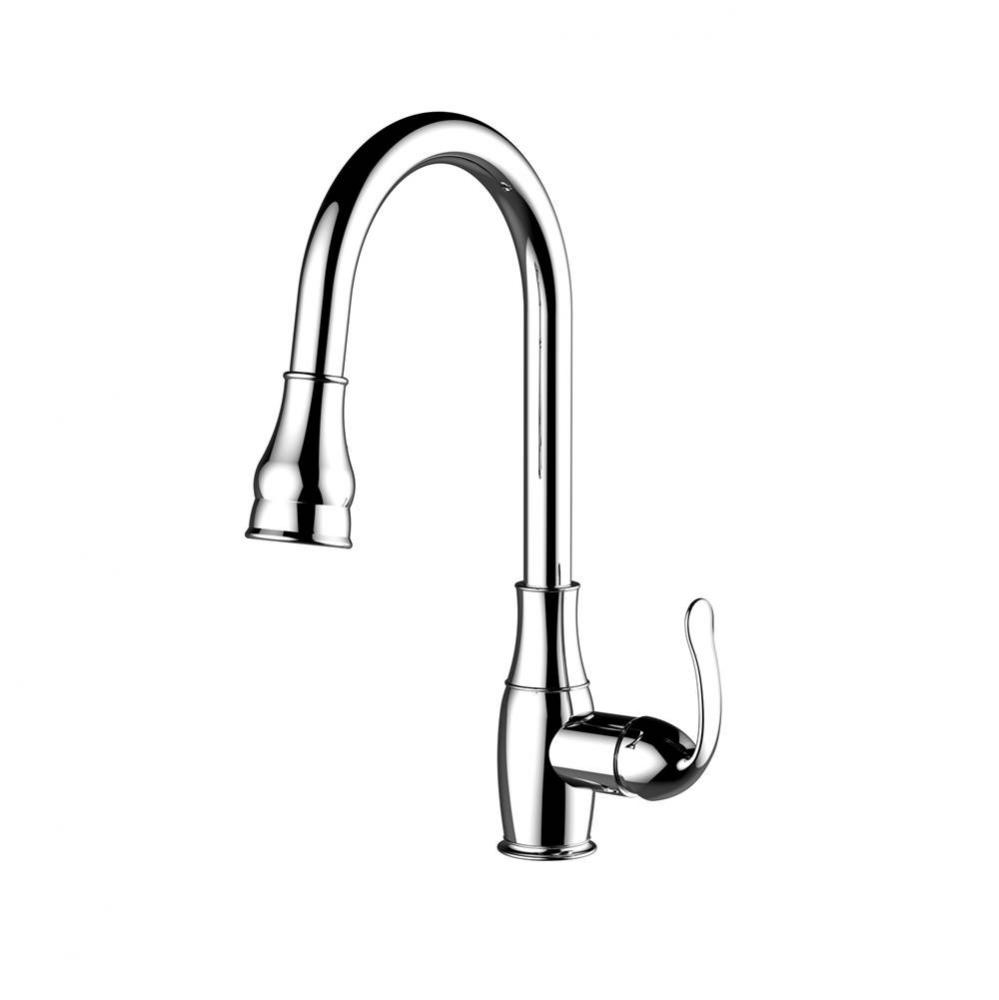 Caryl Kitchen Faucet,Pull-Out Spray, Metal Lever Handles, CP