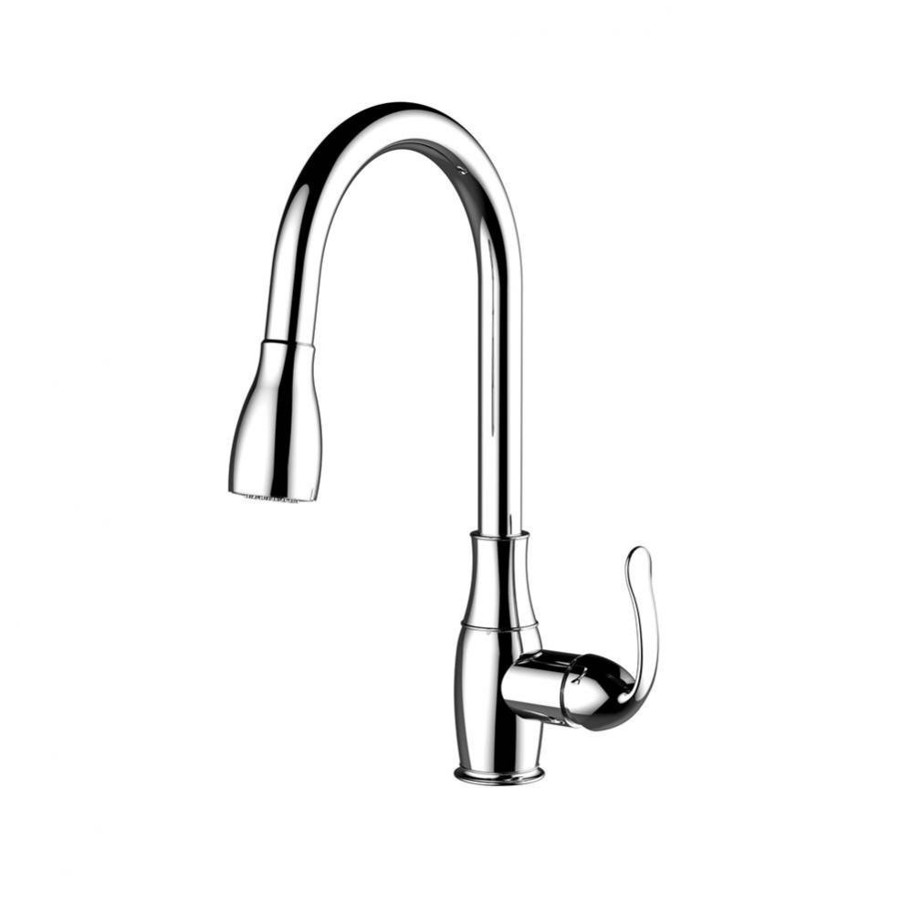 Cullen Kitchen Faucet,Pull-Out Spray, Metal Lever Handles, CP