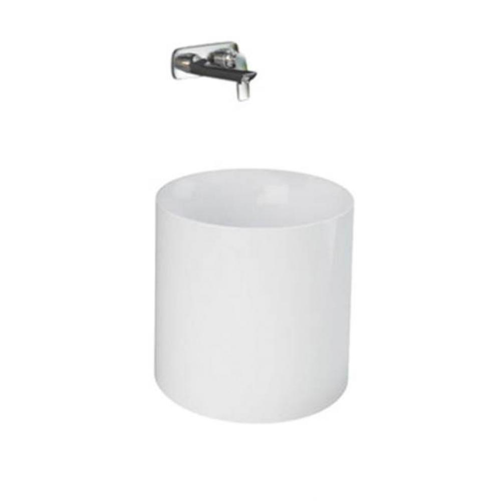 Petite 14&apos;&apos; Round Vessel, No Faucet Holes, White