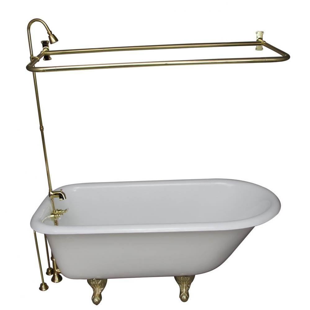 Tub Kit 60&apos;&apos; CI Roll Top,ShowerUnit, Supplies, Drain-PB