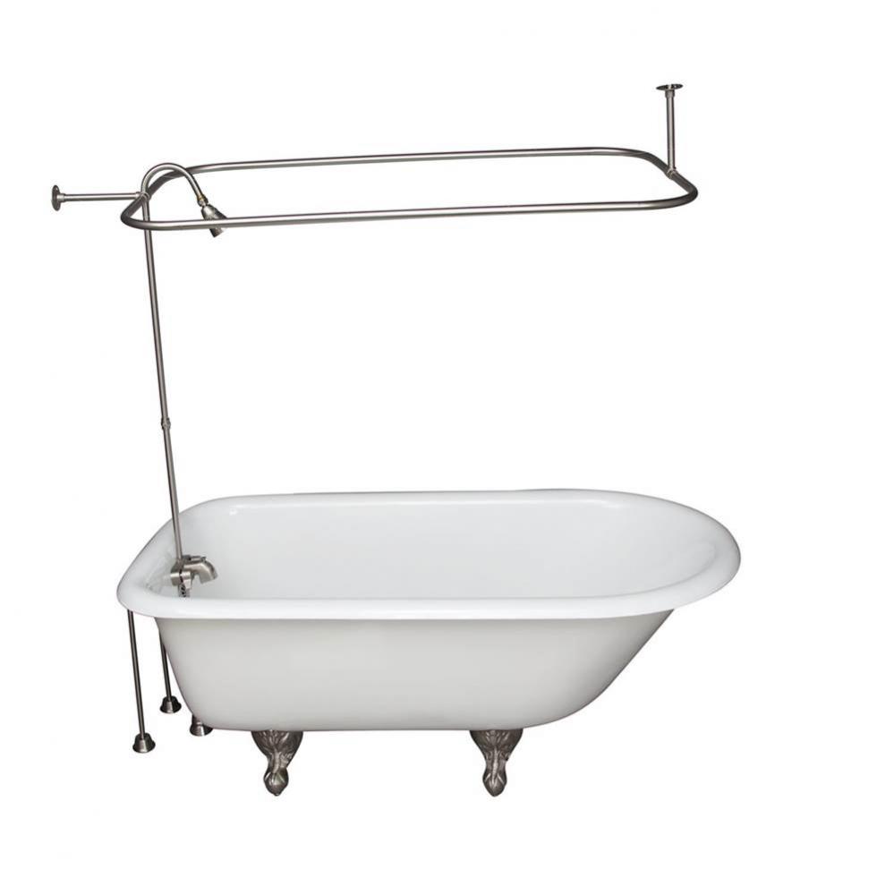 Tub Kit 67&apos;&apos; CI Roll Top,ShowerUnit, Supplies, Drain-BrNkl