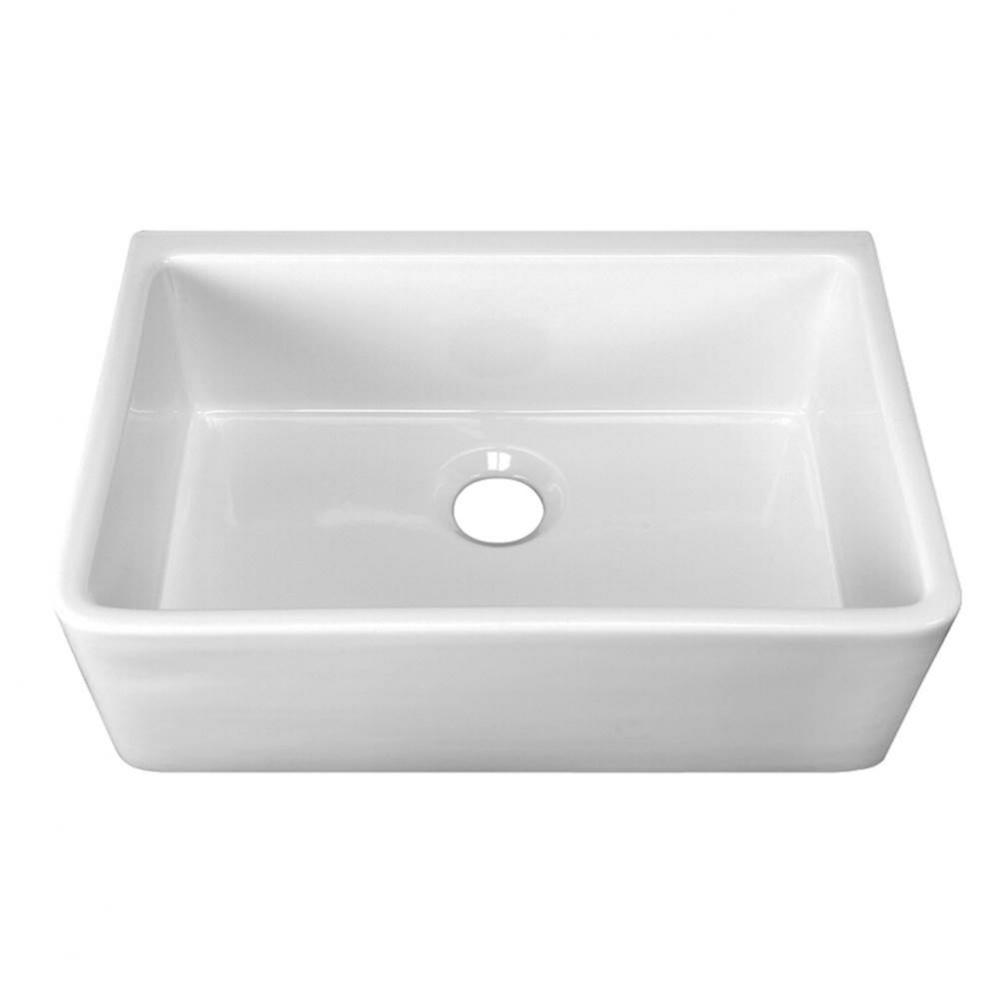 Delia 30&apos;&apos; Apron Front Sink Center Drain, WH