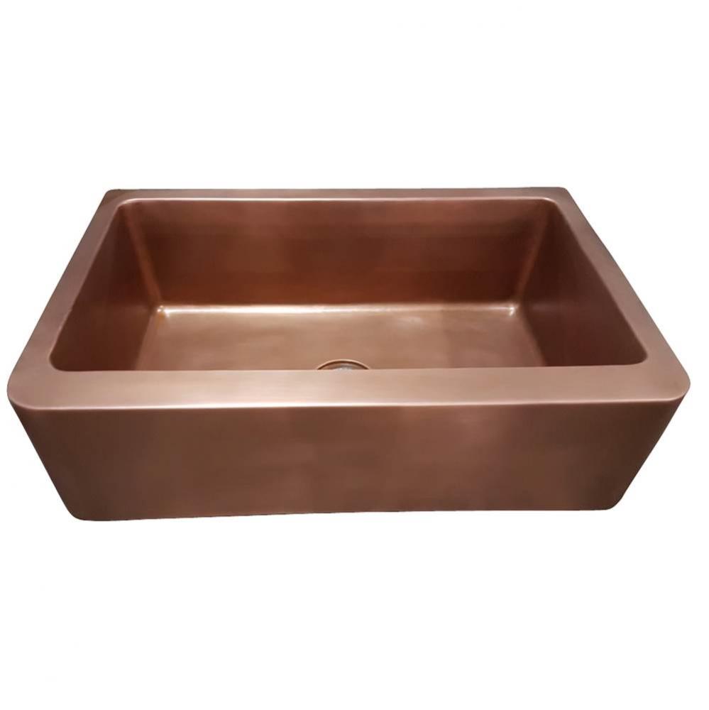 Austin 30&apos;&apos; Smooth Copper Apron Front Sink-SAC