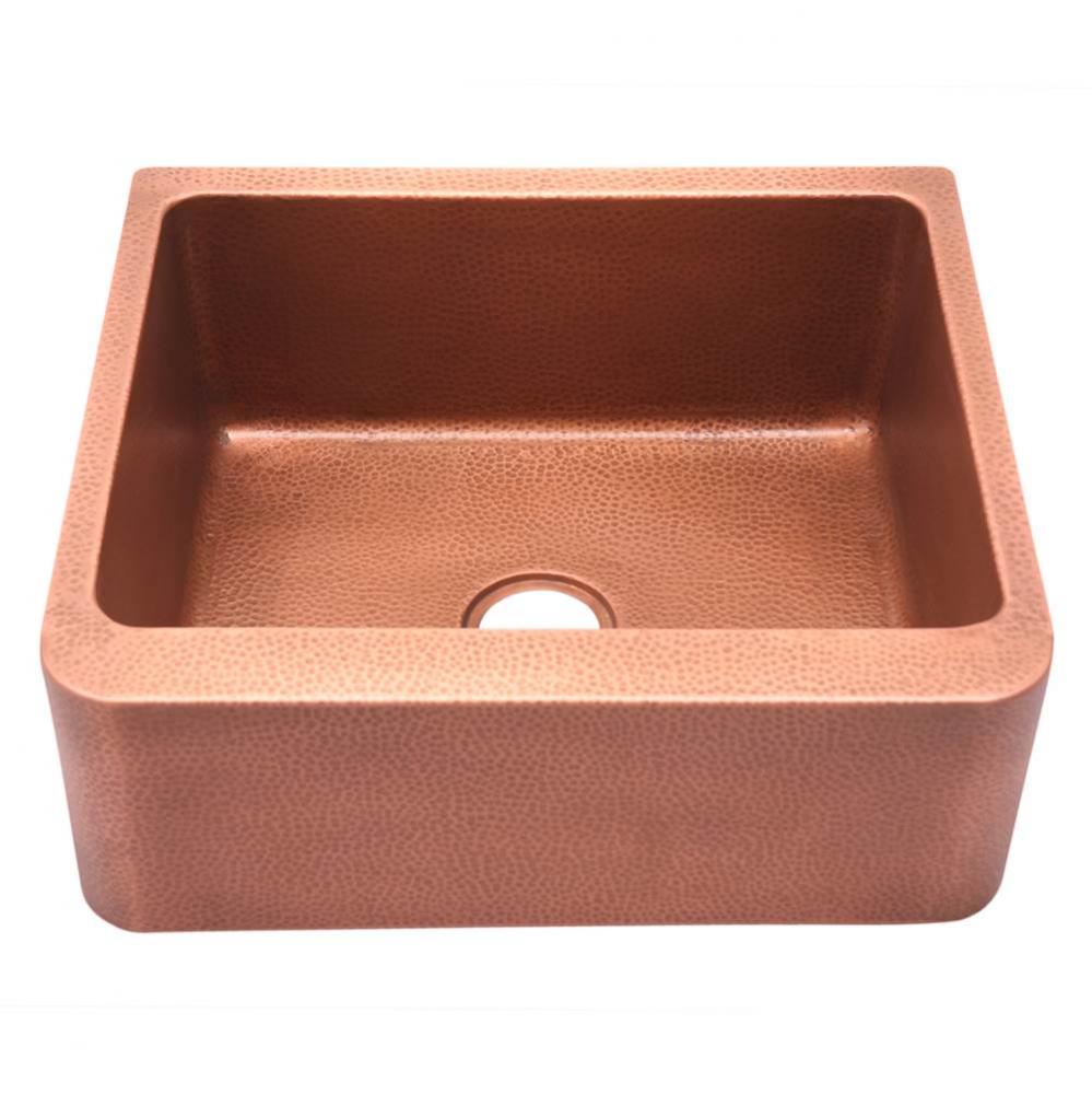 Avena 25&apos;&apos; Hammered Single Bowl Copper Apron Front Sink-AC