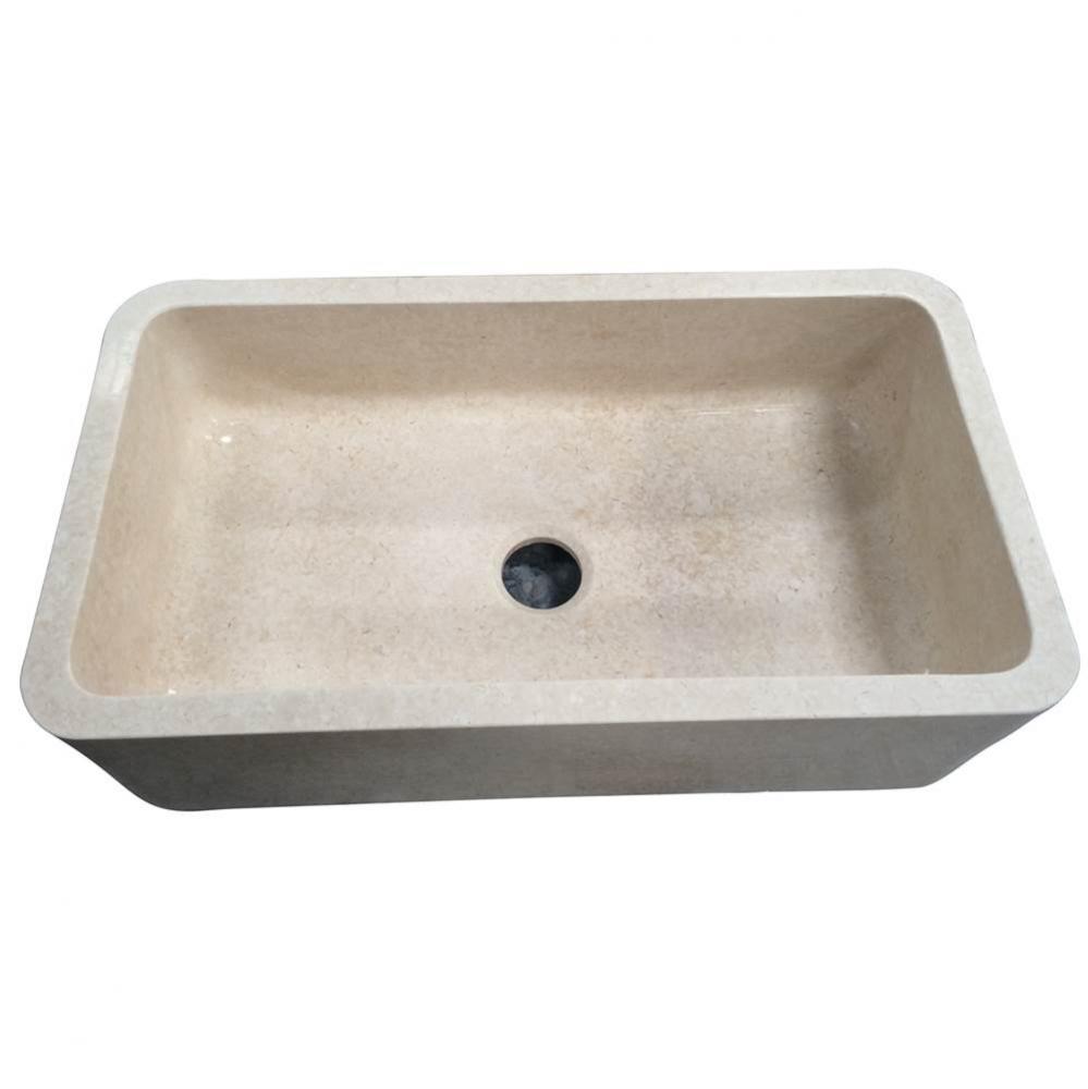 Chandra 36&apos;&apos; Polished Marble Single Bwl Apron Front Sink, MPGA