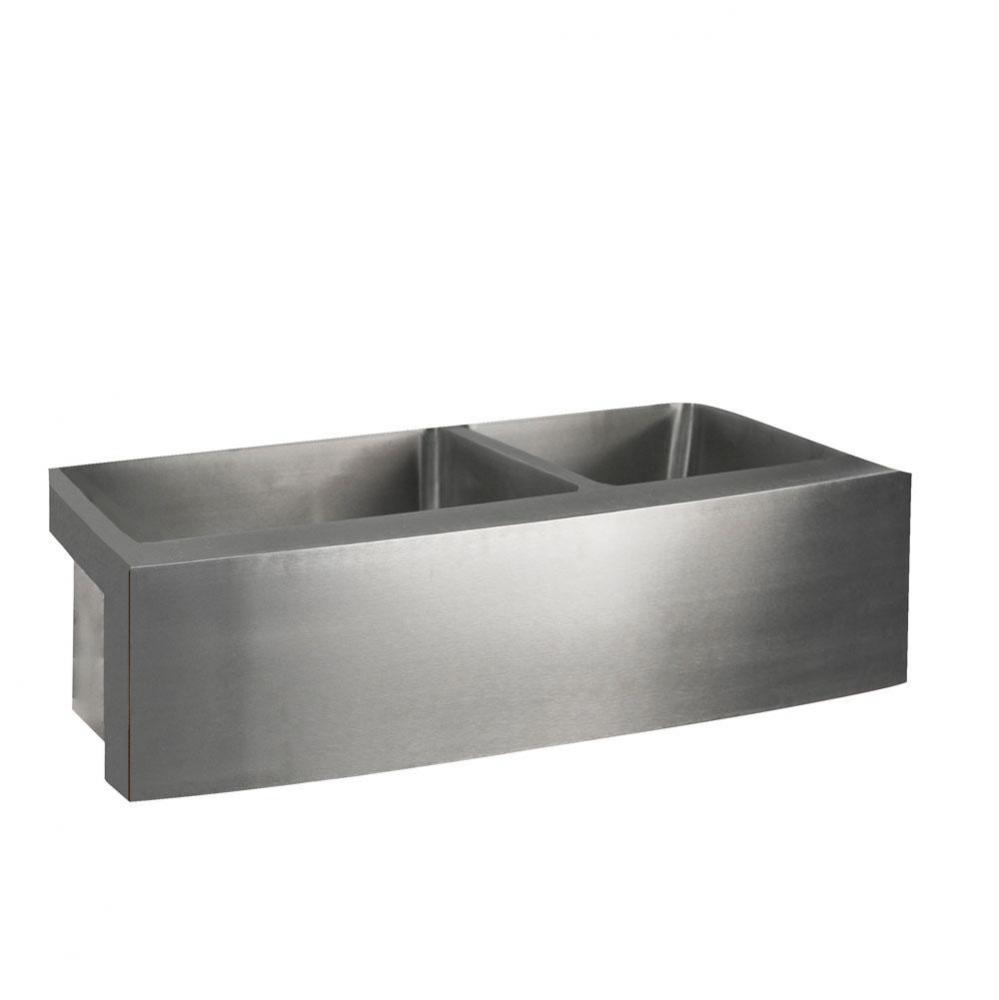 Damita 33&apos;&apos; Stainless Steel 60/40 Dbl Bwl Apron Front Sink