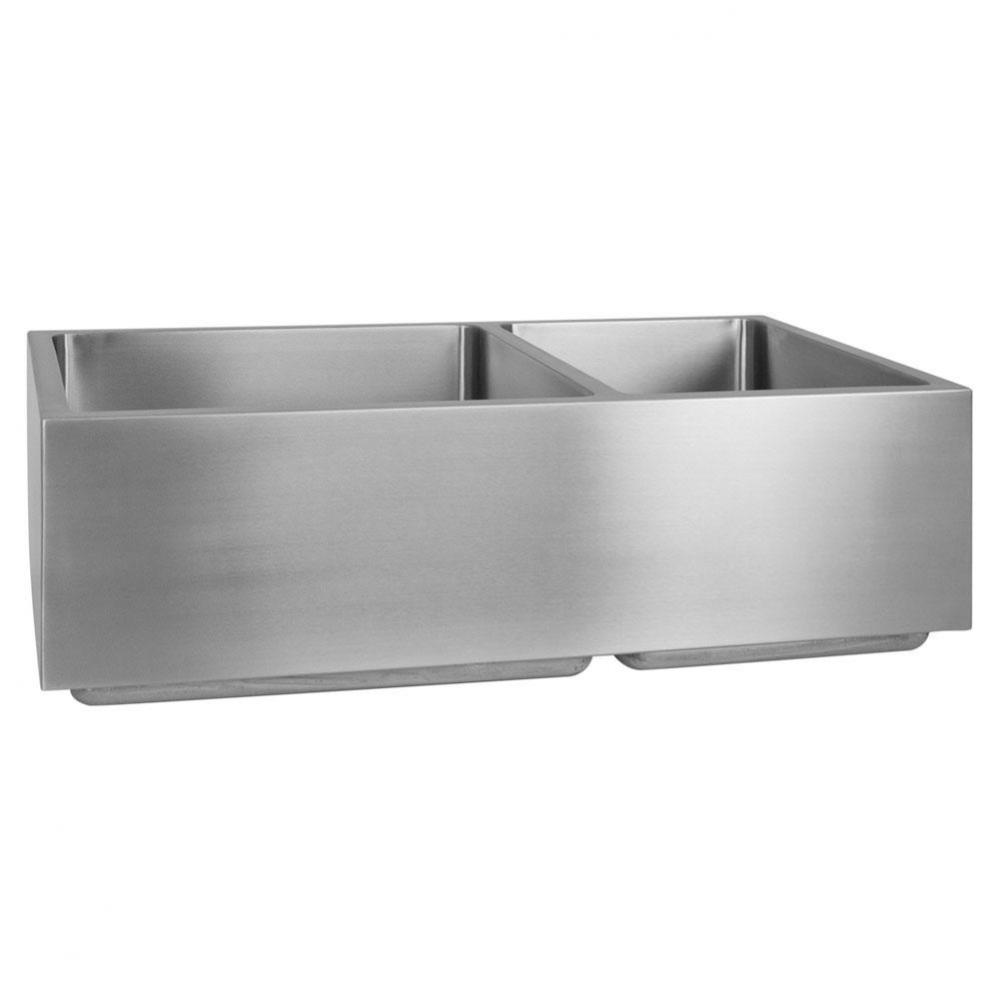 Coriander 33&apos;&apos; Stainless Steel 60/40 Dbl Bowl Apron Front Sink