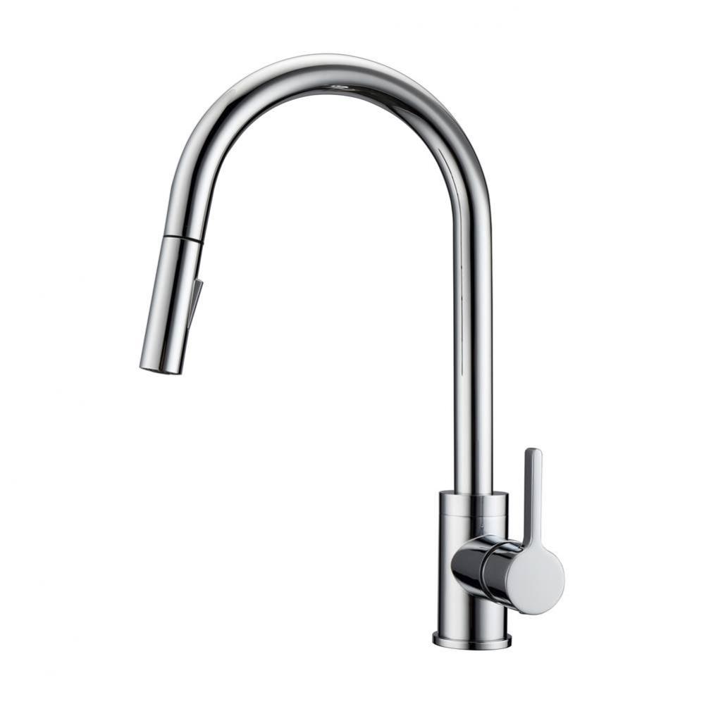 Fenton Kitchen Faucet,Pull-out Spray, Metal Lever Handles,CP