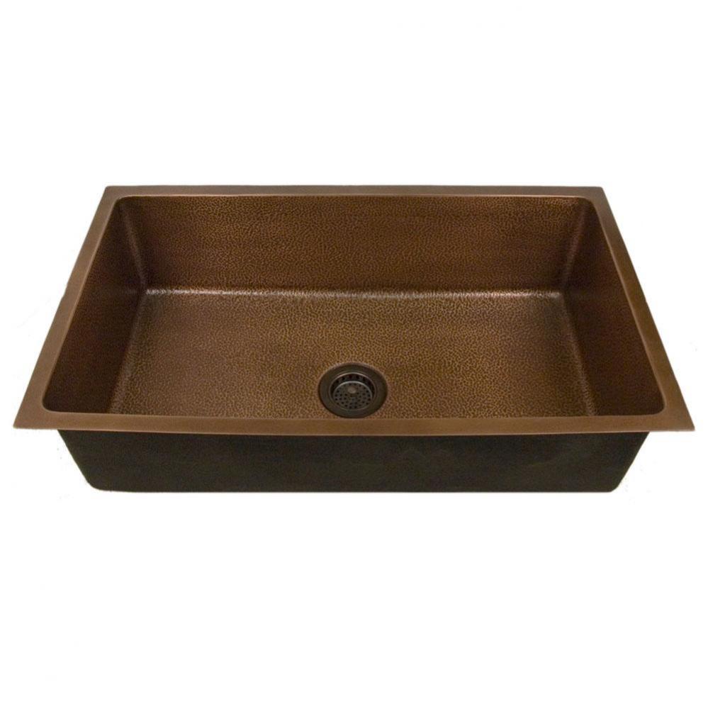 Rocio 36&apos;&apos; Copper Single Bowl Undermount Kitchen Sink, AC