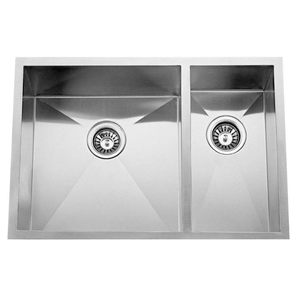 Kelsey 33&apos;&apos; SS 70/30 DoubleBowl Undermount Sink