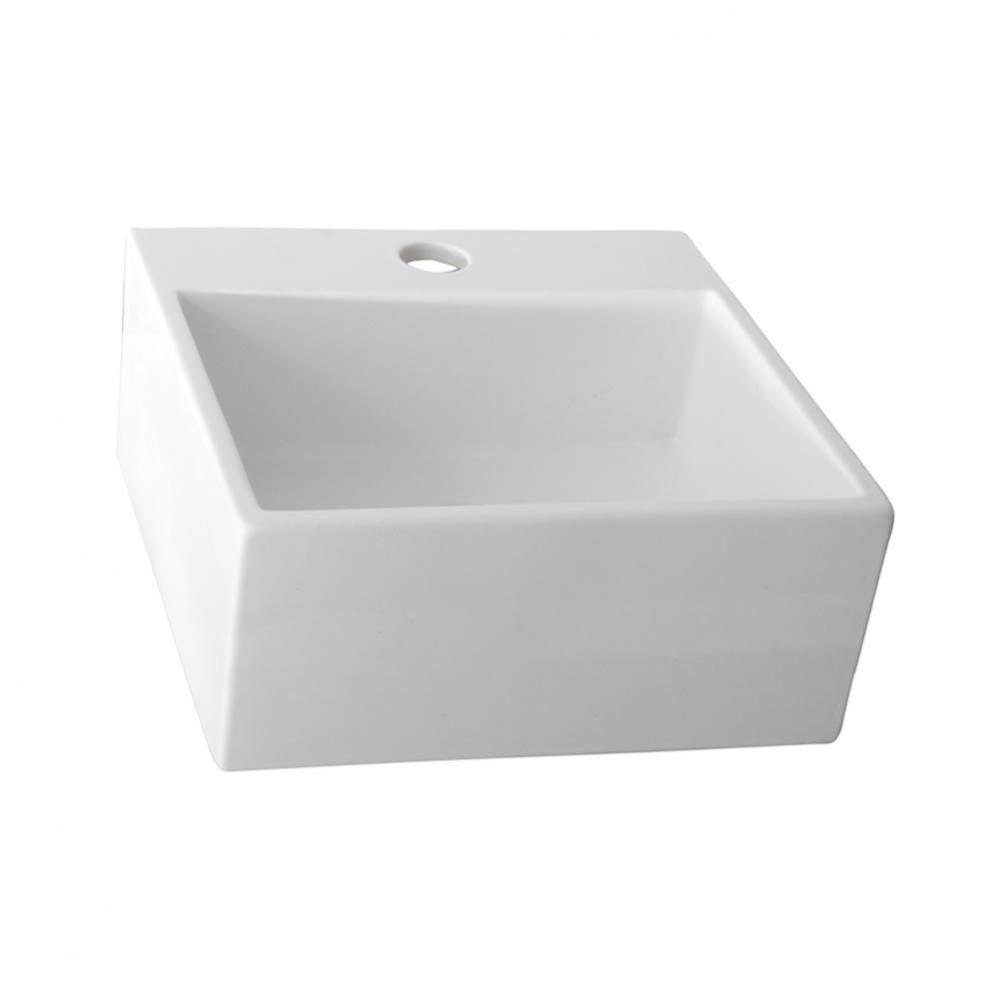 Mini Nova Above Counter Basin, One Hole, White