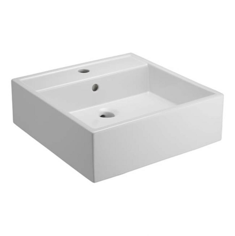 Nova Above Counter Basin, One-Hole, Fire Clay, White