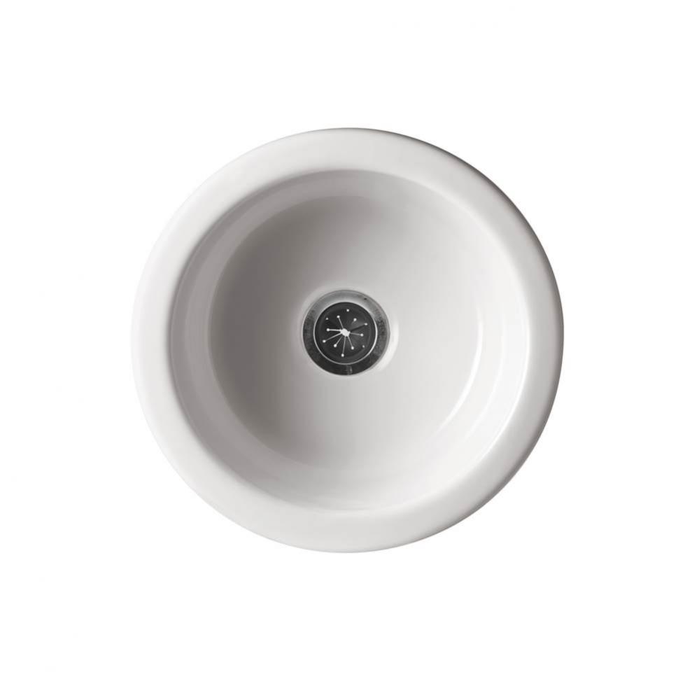 Ione Round Fireclay Prep Sink,White