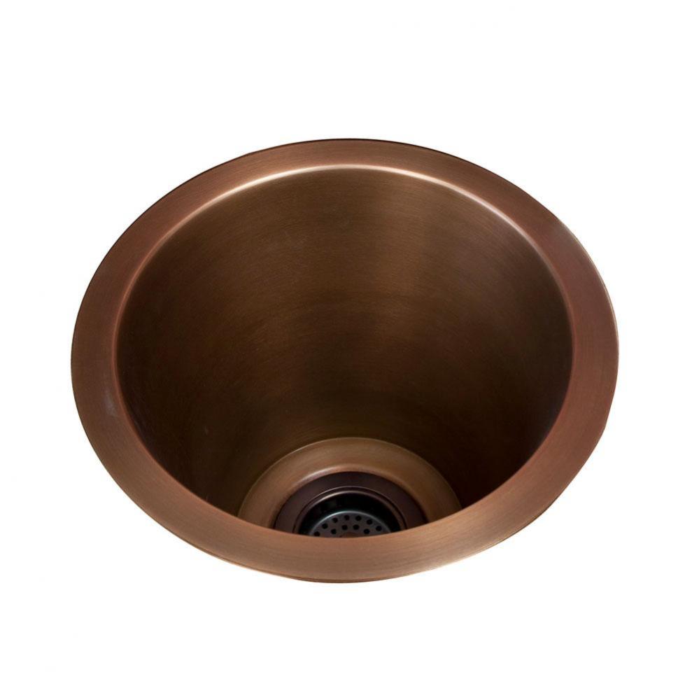 Sykes 12&apos;&apos; Deep Copper Bar Sink w Flat Bottom, SAC