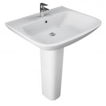 Barclay 3-1128WH - Eden 650 Pedestal Lavatory8'' Widespread, White