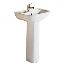 Barclay 3-128WH - Lara 510 Pedestal Lavatory8'' widespread, White