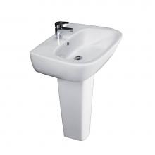 Barclay 3-148WH - Elena 500 Pedestal Lavatory8'' Widespread, White