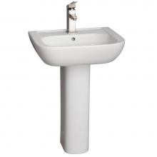 Barclay 3-2001WH - Caroline 450 PedestalLavatory, White-1 hole