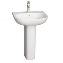 Barclay 3-2021WH - Tonique 450 Pedestal Lavatory,White-1 hole