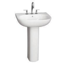 Barclay 3-2028WH - Tonique 450 Pedestal Lavatory,White-8'' Widespread