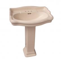 Barclay 3-844BQ - Stanford 660 Pedestal Lavatory, 4''cc, Bisque