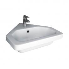 Barclay 4-1091WH - Resort Corner Wall Hung Basin1-Hole, White