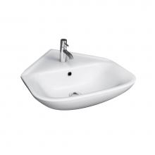 Barclay 4-1109WH - Eden Corner Wall Hung Basin1-Hole, White