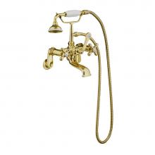 Barclay 4602-MC-PB - Elephant Spout Hand Shower, w/  Swvl Mts, Cross Hdls, Brass