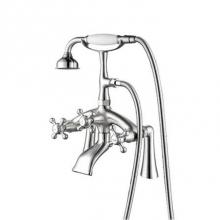 Barclay 4612-MC-CP - Deck Mount Filler w/HandShower 8'' Curved Bdy,Cross Hndl,CP