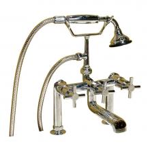 Barclay 7601-MC-CP - Deck Mount Tub Faucet w/ Cross Handles, Hand Shower-CP