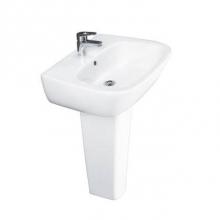 Barclay 3-144WH - Elena 500 Pedestal Lavatory4'' Centerset, White