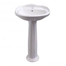 Barclay 3-3054WH - Arianne 19'' Pedestal Lavatory4'' Center Set ,White