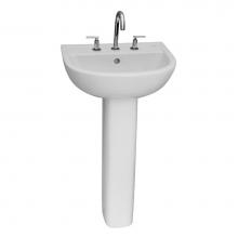 Barclay 3-556WH - Compact 545 Pedestal Lavatory6'' Mini Spread, White