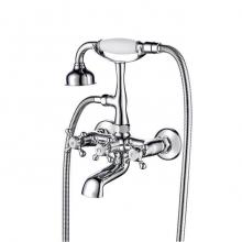 Barclay 4610-MC-CP - Wall Mount Filler w/HandShower 6''Straight Bdy,Cross Hndl,CP