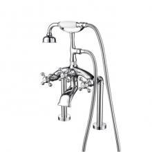 Barclay 4613-MC-CP - Deck Mount Filler w/HandShower 8'' Curved Bdy,Cross Hndl,CP