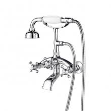 Barclay 4614-MC-CP - Wall Mount Filler w/HandShower 8'' Curved Bdy,Cross Hndl,CP