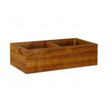 Barclay FSTDB6100-TK - Biscay 36'' Double Bowl Farm Sink,Fluted Front, Teak